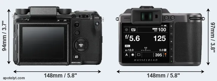 Comparison GFX 50S or X1D II rear