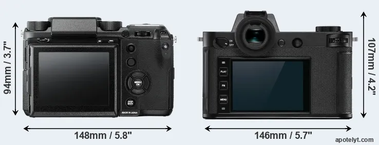 Comparison GFX 50S or Leica SL2-S rear