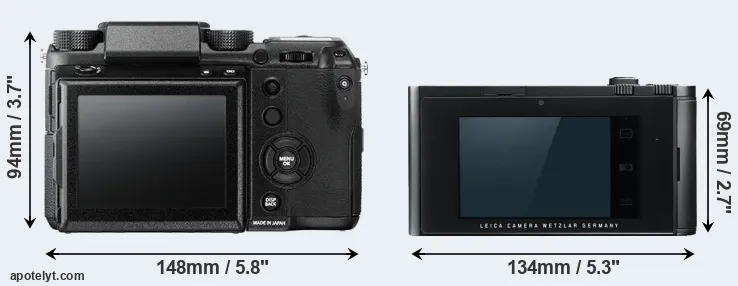 Comparison GFX 50S or T Typ 701 rear