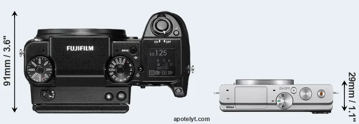 Compare GFX 50S versus J4 top