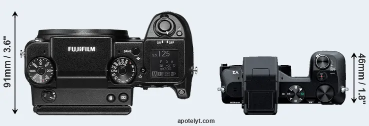 Compare GFX 50S versus V2 top