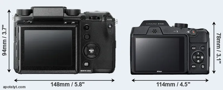 Comparison GFX 50S or B500 rear