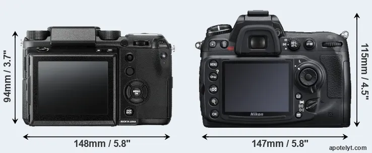 Comparison GFX 50S or D300S rear