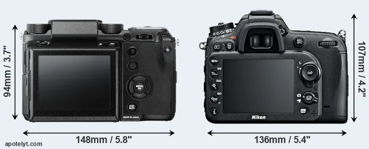 Comparison GFX 50S or D7100 rear