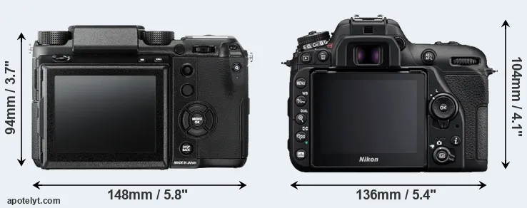 Comparison GFX 50S or D7500 rear