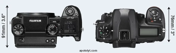 Compare GFX 50S versus D780 top