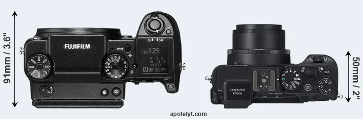 Compare GFX 50S versus P7800 top