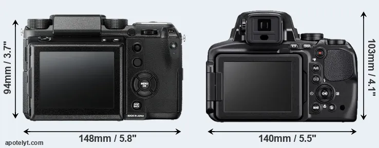 Comparison GFX 50S or P900 rear