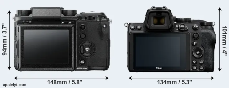 Comparison GFX 50S or Z5 rear
