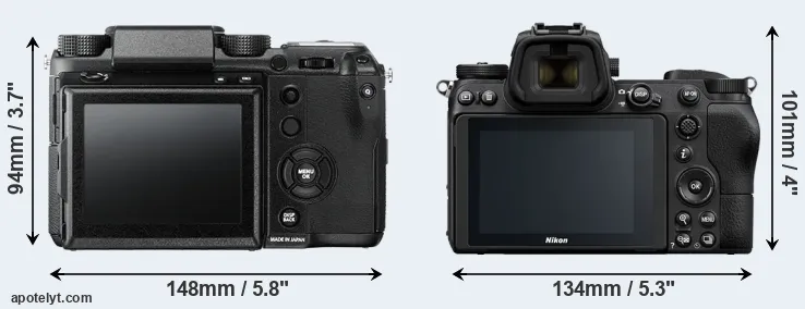 Comparison GFX 50S or Z6 rear