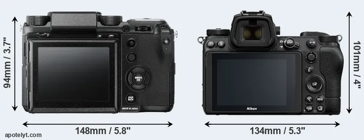 Comparison GFX 50S or Z7 II rear
