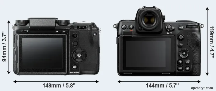 Comparison GFX 50S or Z8 rear