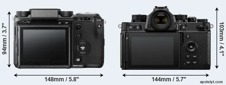 Comparison GFX 50S or Zf rear