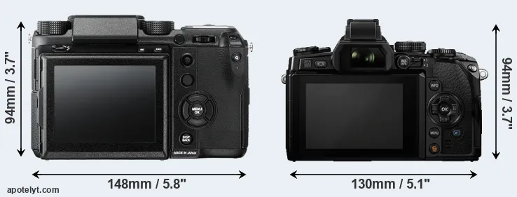 Comparison GFX 50S or E-M1 rear