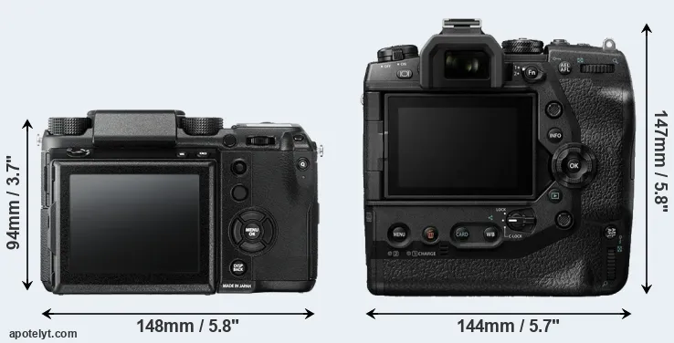 Comparison GFX 50S or E-M1X rear