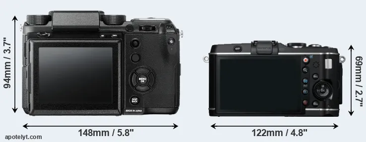 Comparison GFX 50S or E-P3 rear
