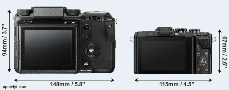 Comparison GFX 50S or E-PL7 rear