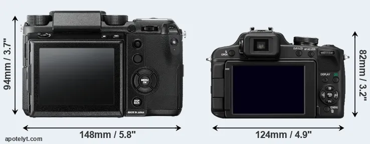 Comparison GFX 50S or FZ100 rear