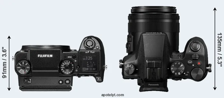 Compare GFX 50S versus FZ2000 top