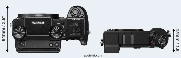 Compare GFX 50S versus GX9 top