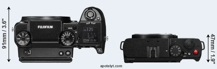 Compare GFX 50S versus S9 top