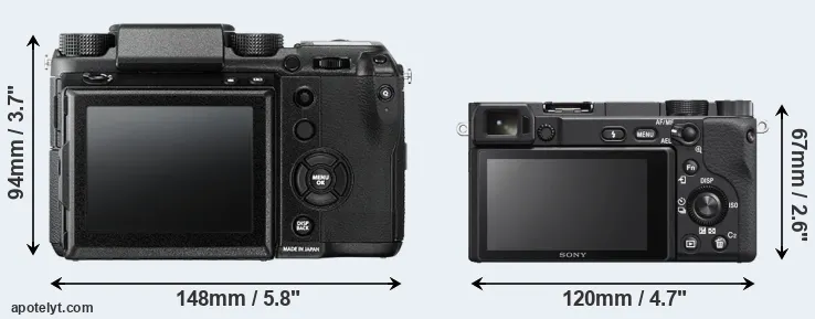 Comparison GFX 50S or A6400 rear