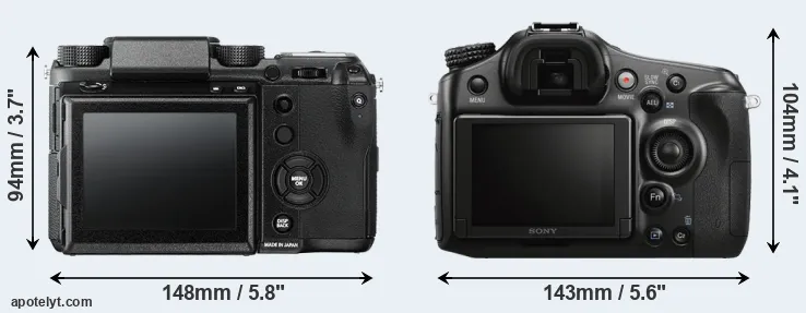 Comparison GFX 50S or A68 rear