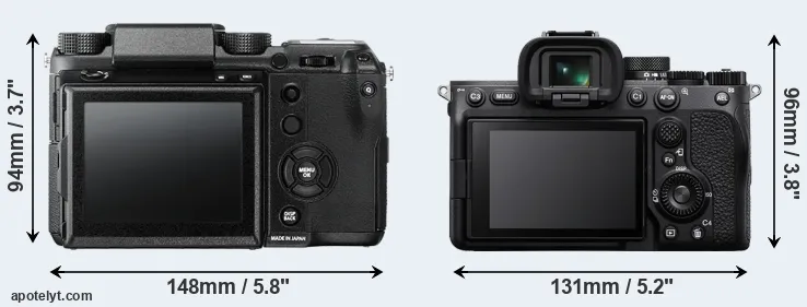 Comparison GFX 50S or A7 IV rear