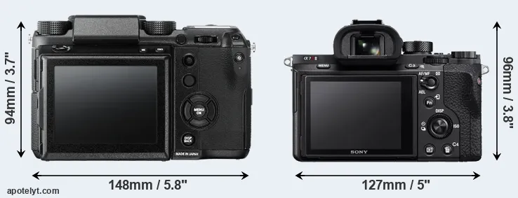 Comparison GFX 50S or A7R II rear