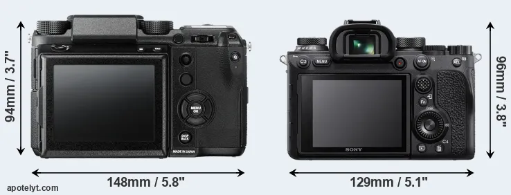 Comparison GFX 50S or A9 II rear