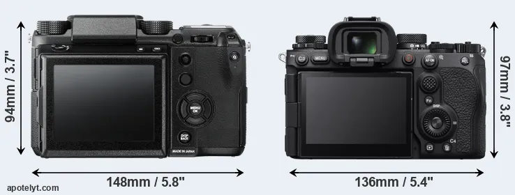 Comparison GFX 50S or A9 III rear