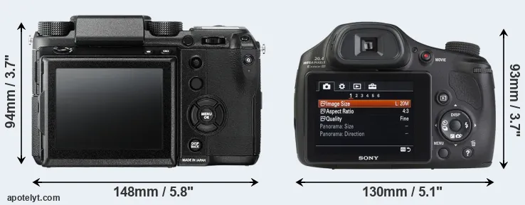 Comparison GFX 50S or HX350 rear