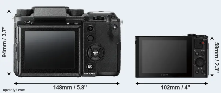 Comparison GFX 50S or HX80 rear