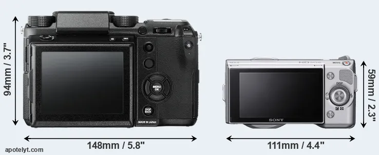 Comparison GFX 50S or NEX-5 rear