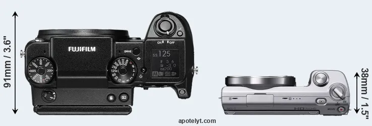 Compare GFX 50S versus NEX-5 top