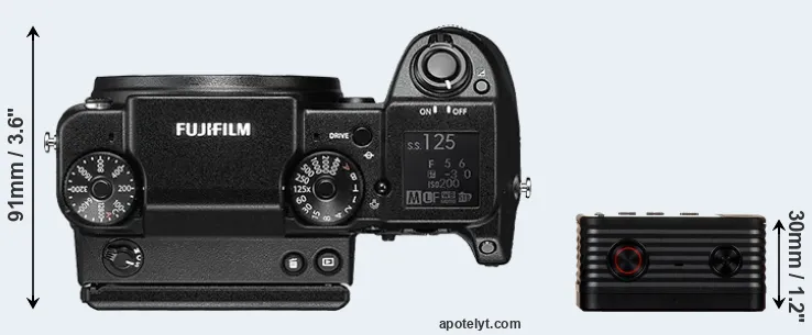 Compare GFX 50S versus RX0 top