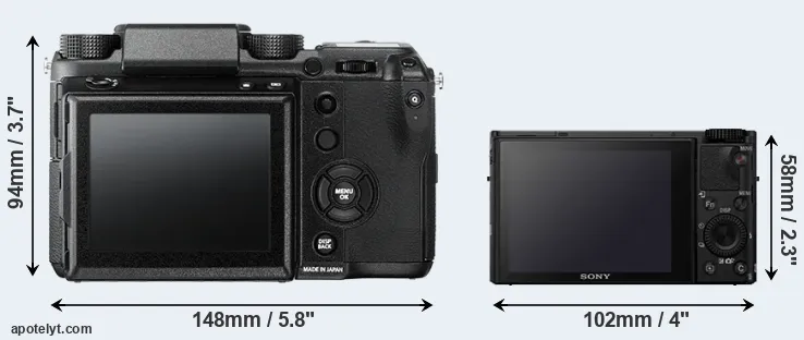 Comparison GFX 50S or RX100 IV rear