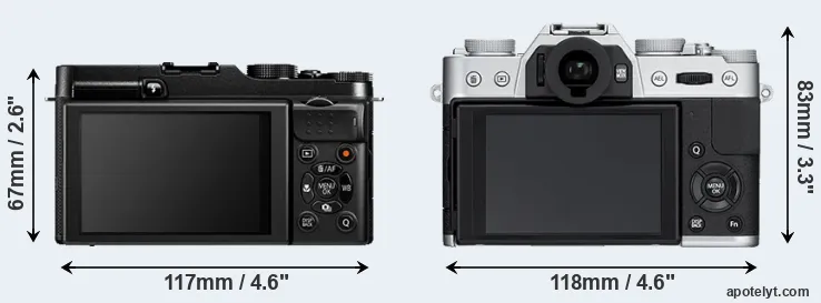 Comparison X-A1 or X-T10 rear