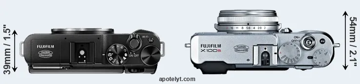 Compare X-A1 versus X100S top
