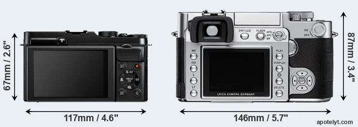 Comparison X-A1 or Digilux 3 rear