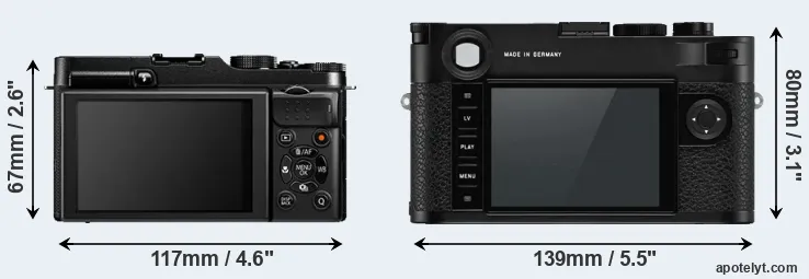 Comparison X-A1 or M10-P rear
