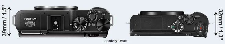 Compare X-A1 versus J5 top