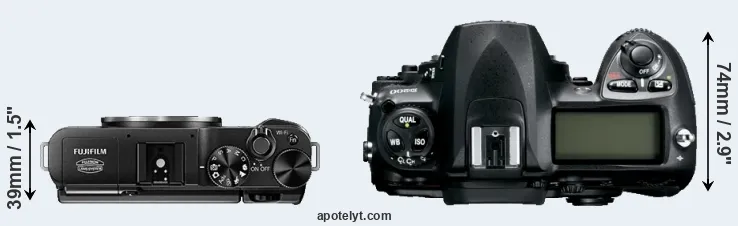 Compare X-A1 versus D200 top
