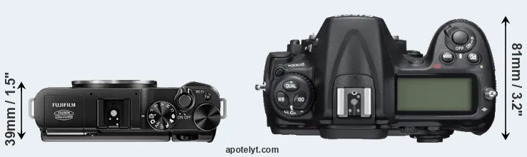 Compare X-A1 versus D300S top