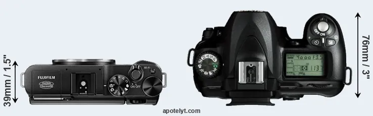 Compare X-A1 versus D50 top