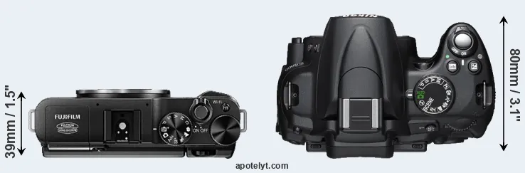 Compare X-A1 versus D5000 top