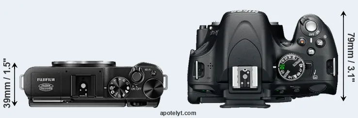 Compare X-A1 versus D5100 top