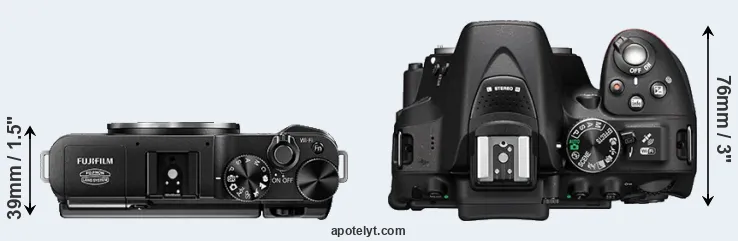 Compare X-A1 versus D5300 top