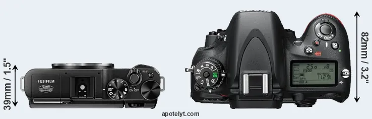 Compare X-A1 versus D610 top