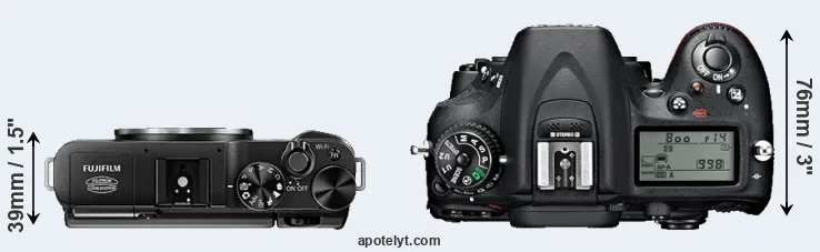 Compare X-A1 versus D7100 top